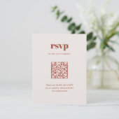 Modern Bruin Trendy Mix Match Wedding QR-code RSVP Kaartje (Staand voorkant)
