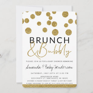 Modern Brunch & Bubble Invitation Kaart