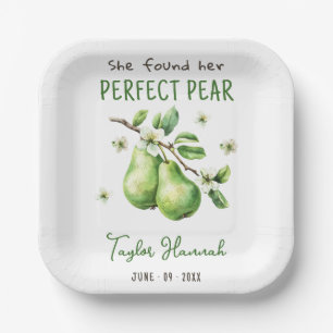 Modern Brunch Greenery Perfect Pear Vrijgezellenfe Papieren Bordje