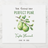 Modern Brunch Greenery Perfect Pear Vrijgezellenfe Sparkling Wijnetiket (Enkel label)