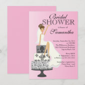 Modern Brunette Bride Bridal Shower Kaart (Voorkant / Achterkant)