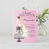 Modern Brunette Bride Bridal Shower Kaart (Staand voorkant)