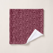 Modern Brush Heart Burgundy Pink Pattern (Gant de toilette)