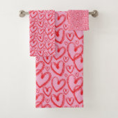 Modern Brush Heart Pink Red Pattern (En situation)