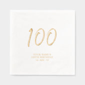 Modern Brush Script 100ste verjaardagsfeestje Folie Servetten (Voorkant)