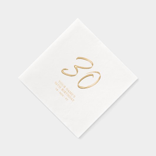 Modern Brush Script 30ste verjaardagsfeestje Folie Servetten (Rechts)
