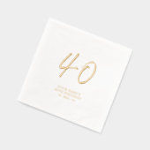 Modern Brush Script 40ste verjaardagsfeestje Folie Servetten (Links)