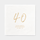 Modern Brush Script 40ste verjaardagsfeestje Folie Servetten (Voorkant)