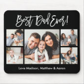 Modern Brush Script 5 Foto's Beste Papa Ooit Muismat (Voorkant)