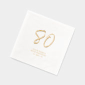 Modern Brush Script 80ste verjaardagsfeestje Folie Servetten (Links)