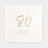 Modern Brush Script 80ste verjaardagsfeestje Folie Servetten (Voorkant)