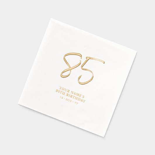Modern Brush Script 85e verjaardagsfeestje Folie Servetten (Links)