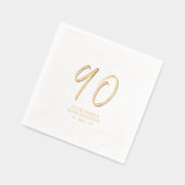 Modern Brush Script 90ste verjaardagsfeestje Folie Servetten (Links)