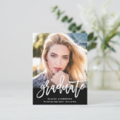 Modern Brush script afstuderen uitnodiging (Staand voorkant)