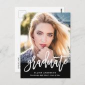 Modern Brush script afstuderen uitnodiging (Voorkant / Achterkant)