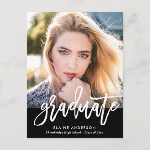 Modern Brush script afstuderen uitnodiging