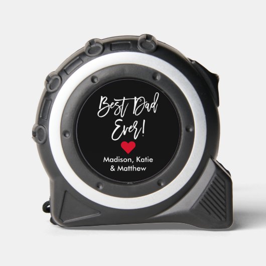 Modern Brush Script Beste papa ooit hart Rolmaat (Voorkant)