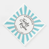 Modern Brush Script en Stripes Family Reunion Servetten (Hoek)