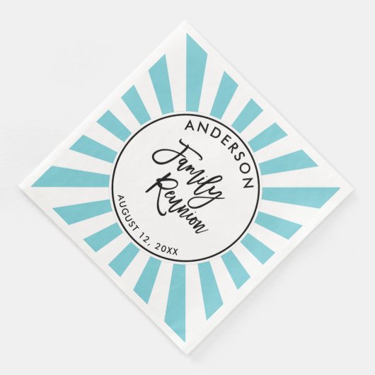 Modern Brush Script en Stripes Family Reunion Servetten (Hoek)