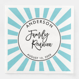 Modern Brush Script en Stripes Family Reunion Servetten