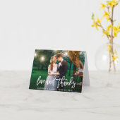 Modern Brush Script Foto Liefde Bedankt Trouwnotit Kaart (Gele Bloem)