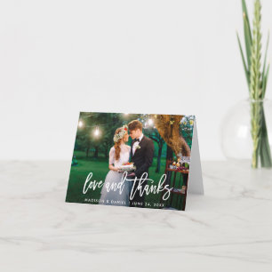 Modern Brush Script Foto Liefde Bedankt Trouwnotit Kaart