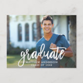 Modern Brush Script Graduation Party Uitnodiging Briefkaart (Voorkant)