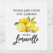 Modern Brush Script Limoncello citroenen flesetike Wijn Etiket (Enkel label)