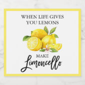 Modern Brush Script Limoncello citroenen Likeurfles Etiket (Enkel label)