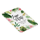 Modern Brush Script Save the Date Tropical Floral Magneet (Rechterzijde)