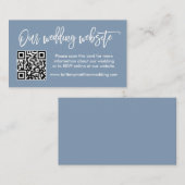 Modern Brush Script Weddenschap website QR Dusty B Informatiekaartje (Voorkant / Achterkant)