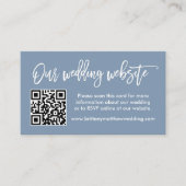 Modern Brush Script Weddenschap website QR Dusty B Informatiekaartje (Voorkant)