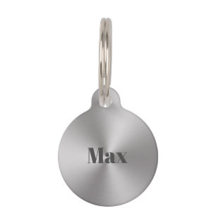 Modern Brushed Metal Look Telefoonnummer en naam Huisdierpenning