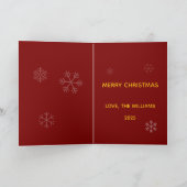 Modern Brushstroke Family Photo Merry Christmas H Feestdagen Kaart (Binnen)