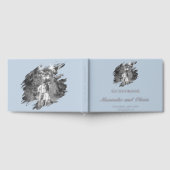 Modern Brushstroke Photo Wedding | Blue Gastenboek (Volledig)