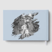 Modern Brushstroke Photo Wedding | Blue Gastenboek (Achterkant)