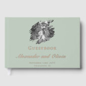 Modern Brushstroke Photo Wedding | Sage Green (Recto)