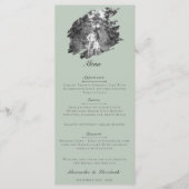 Modern Brushstroke Photo Wedding | Sage Green Menu (Voorkant)