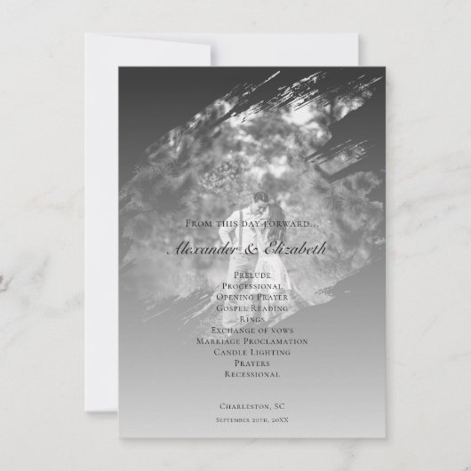 Modern Brushstroke Photo Wedding | Soft Black (Voorkant)