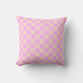 Modern Bubblegum/Peach Checkerboard Kussen