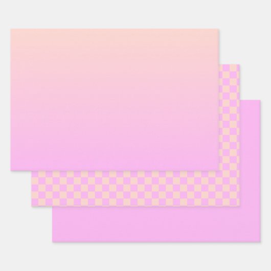 Modern Bubblegum & Soft Peach Wrapping Paper Pack (Set)