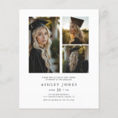 Modern Budget Fotocollage Afstuderen Uitnodiging (Achterkant)