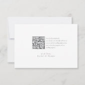 Modern Budget Zwart Wit Monogram Formele bruiloft RSVP Kaartje (Achterkant)