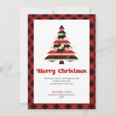 Modern Buffalo Check Tree Christmas Greeting Feestdagenkaart (Voorkant)