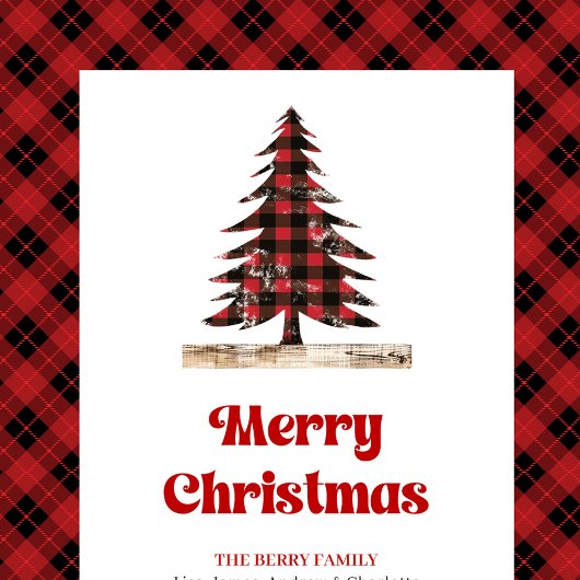 Modern buffalo plaid Christmas bag custom namе Medium Cadeauzakje