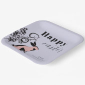 Modern Bunny Happy Easter gepersonaliseerd Papieren Bordje (Gebogen)