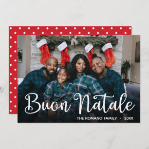 Modern Buon Natale Photo Holiday Card Feestdagenkaart