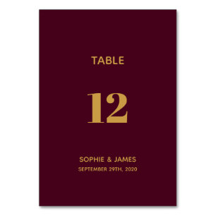 Modern Burgundy and Gold Wedding Kaart