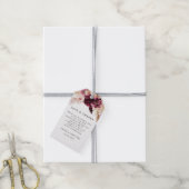 Modern Burgundy Blush Pink Floral Cadeaulabel (Met Touw)