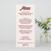 Modern Burgundy Bold Funky Retro Unique Wedding  Menu (Staand voorkant)